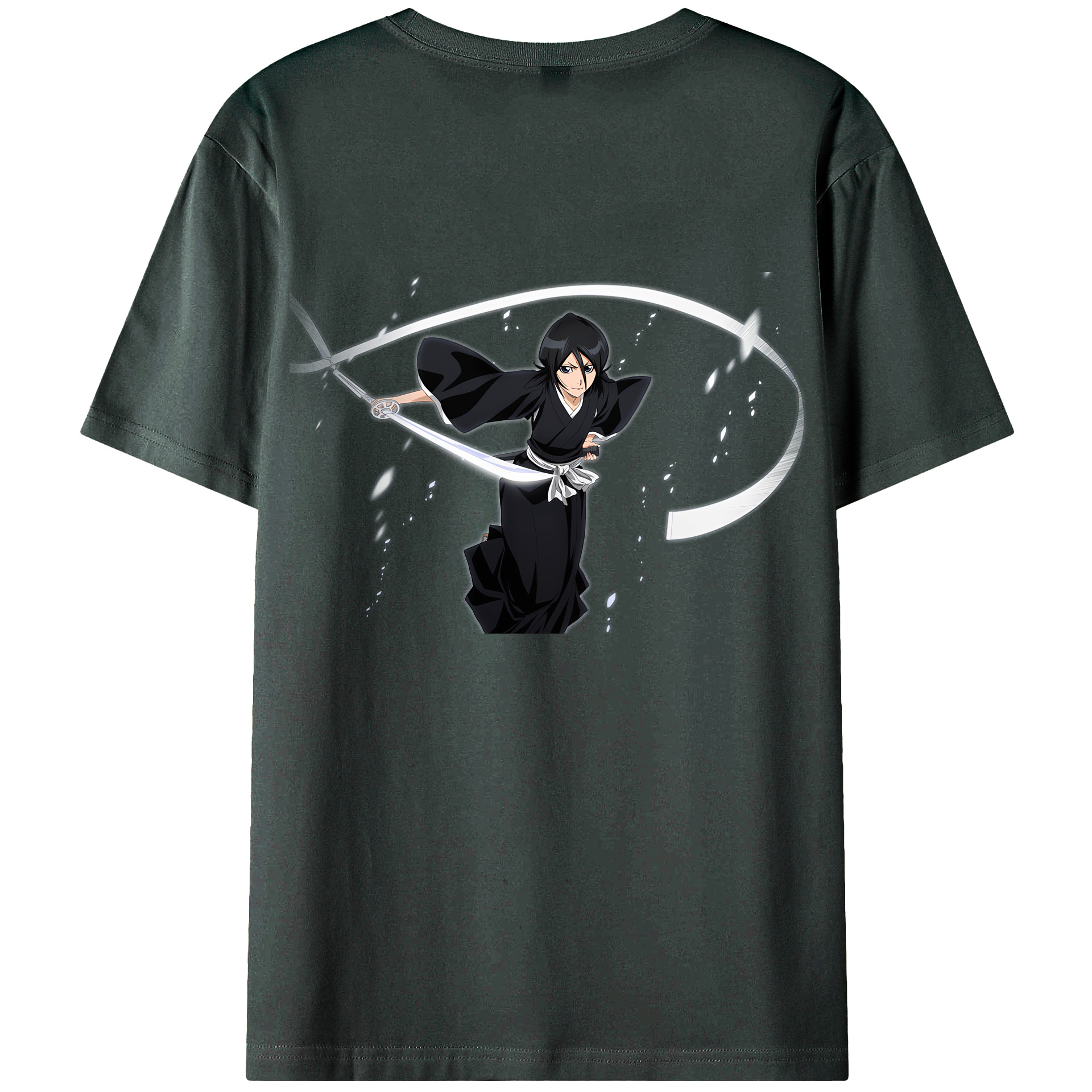 （画像用） ブリーチ 朽木ルキア BLEACH Kuchiki Rukia 綿100％ メンズ半袖Tシャツ（バックプリント） 通気性